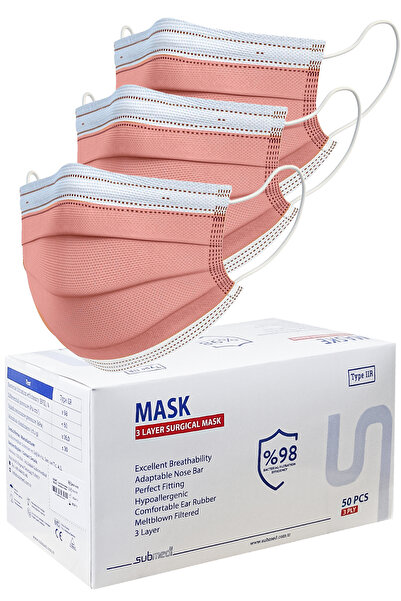 submed Meltblown, 3 Katlı, yassı ipli Maske, 1 Kutu/ 50adet