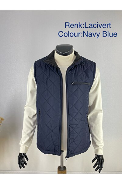 Sadık Collection Men's Windproof and Rainproof Classic Quilted Vest with Fleece Inside 0112