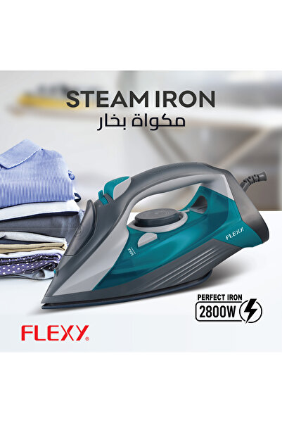 flexy 2800W Electric Steam Iron with Ceramic Soleplate, 300ml Tank, Burst Steam & Spray Function