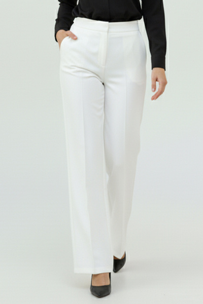 benguen Pocketed Palazzo Pants A1107 White