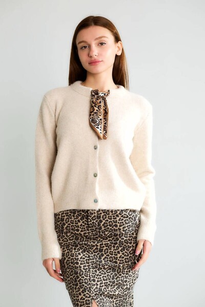 cemo Office Chic Buttoned Long Sleeve Knitwear Jacket
