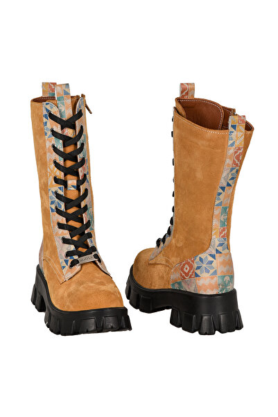 NOOSY Genuine Leather Tan Women's Boots