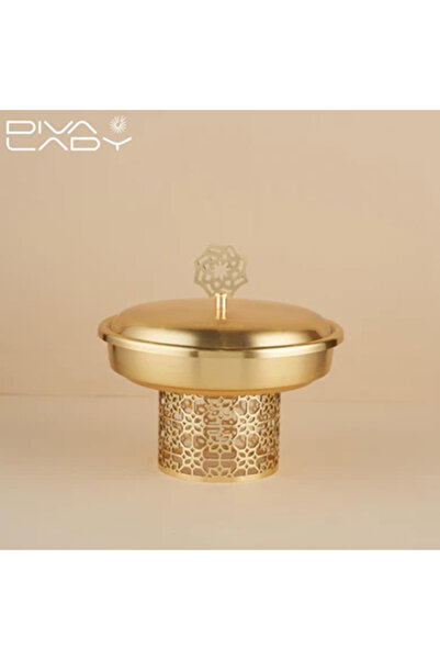 DIVA LADY Luxurious gold serving dish with a decorative lid ✨ – 20 x 15 x 10 cm for elegant hospitality 🍽️