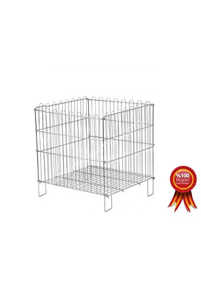 RafBurada 2 Adet Katlanır Havuz Sepet - Krom ve Galvaniz Kaplı Havuz Sepet 40x50 cm