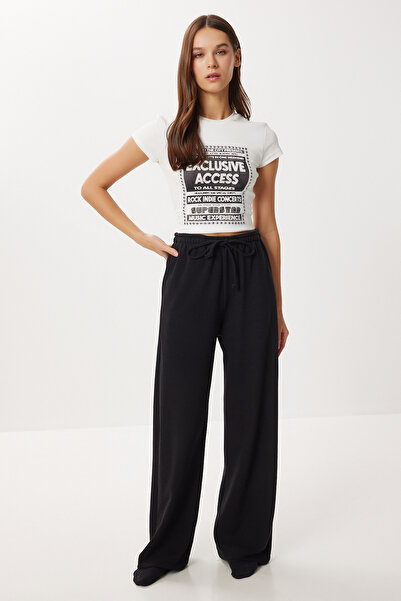 Lovelyİstanbul Very Soft Textured Thessaloniki Sweatpants Lub0063 Black