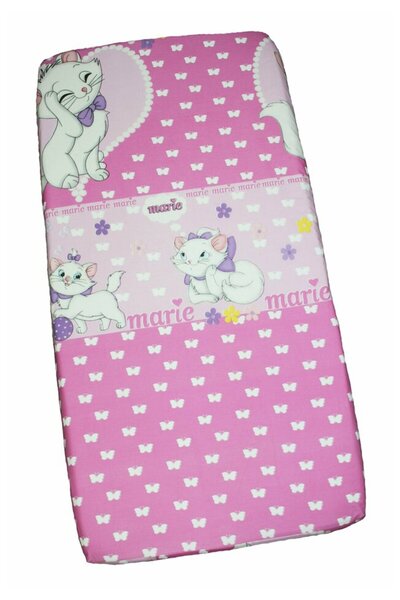 PRICHINDEL Cearșaf pentru pătuț, Marie, roz, 120 x 60 cm
