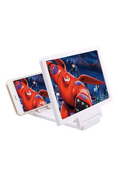 Generic 3D Screen Magnifier Stand Bracket For Mobile Phones White