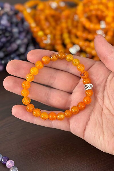 TESBİHKENTİ 8 mm Turuncu Akik Taşı Bileklik