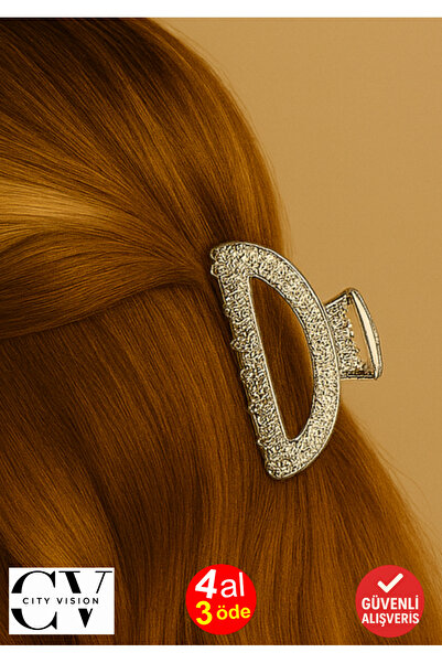 cityvision 7 cm Silver Metal Hair Clip – Elegant and Classic Patterned Barrette