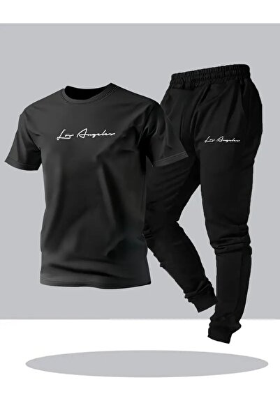 CLASİVA Modern Oversized Los Angeles Printed Sports Custom Design Tracksuit Set