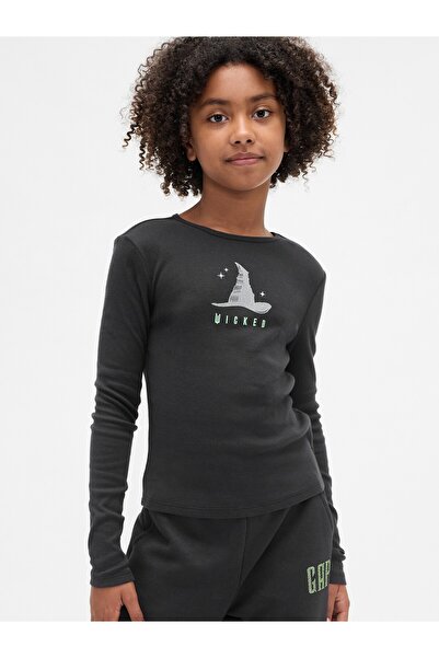 GAP Kız Çocuk Siyah Wicked Grafik T-Shirt
