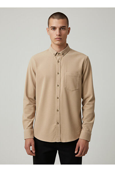 ASSENTE Men's Collared Buttoned Knitted Top Size Lycra Classic Shirt