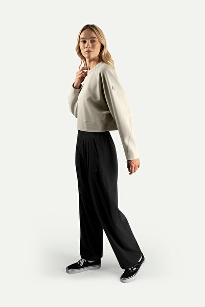 KAFT Women's Basic Regular Crop Sweatshirt - Ruvien - Bone