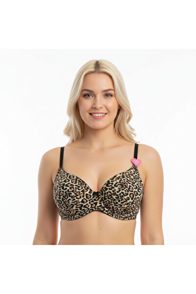 BONBON حمالة صدر نسائية بنمط الفهد مع دعامات BB2060