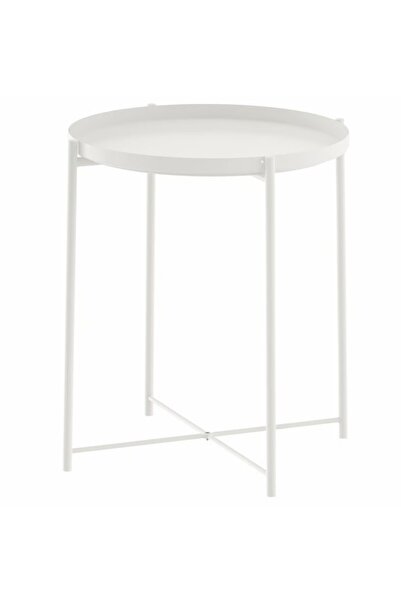 EliteEco Round Coffee Serving Tray Table Black 45x53 cm