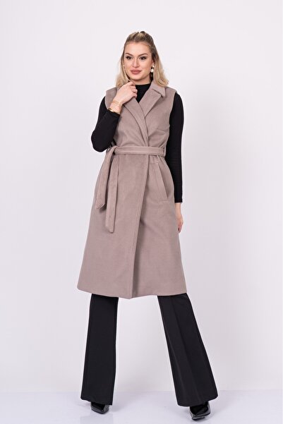 MissVina Вельветна довга скульптурна жилетка – 9140