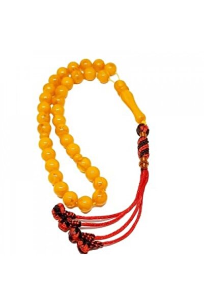 Eagal مسبحة دائرية من غبار العنبر (لون العسل)