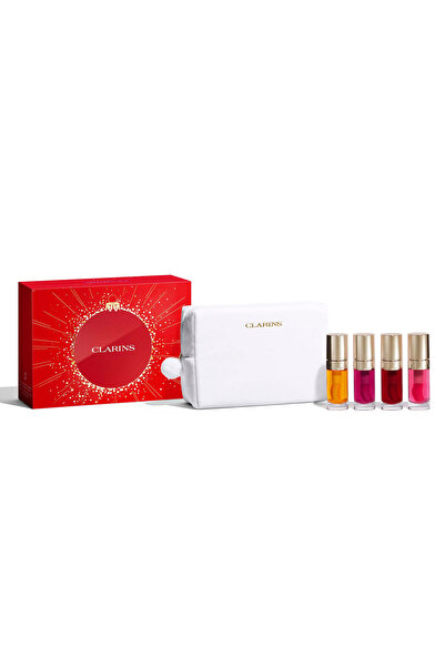 Clarins LIP COMFORT OIL - 4'LÜ NEMLENDİRİCİ VE DOLGUNLAŞTIRICI DUDAK BAKIM YAĞI YILBAŞI SETİ