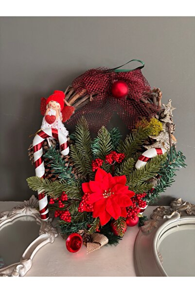 Ayd Home Decor de Crăciun pentru ușă 30 cm decor de Crăciun de Anul Nou