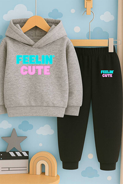 SVART WEAR Детски комплект с качулка и спортен екип с 3-слойна подплата от ше...