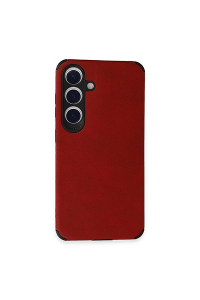eco port Samsung Galaxy S24 Case Loop Leather Silicone - Red