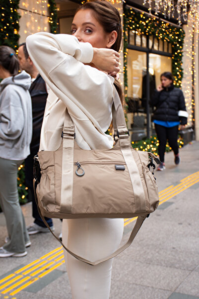 Sanmorris Lightweight and Durable Parachute Fabric Multi-Compartment Bag with Hand and Crossbody Straps