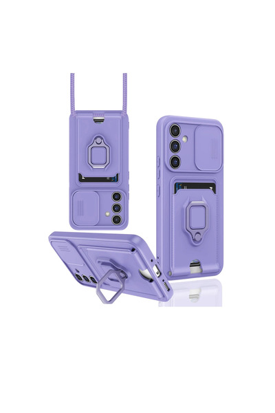 eco port حافظة سامسونج جالاكسي A05s زوما مع حلقة بطاقة العمل سيليكون - أرجواني