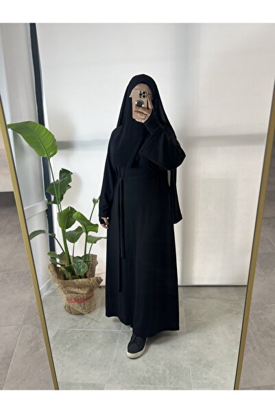 MERVERA KIŞLIK TRİKO KOLLUKLU TESETTÜR ELBİSE