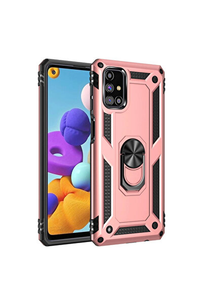 Marsilyan غطاء سيليكون لجهاز سامسونج جالاكسي M31s مع حلقة صوفيا - وردي