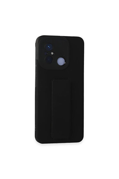 Marsilyan حافظة ريدمي 12c ميجا ستاند سيليكون - أسود