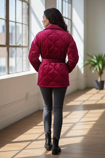 OEM Elegant women's quilted velvet gray jacket