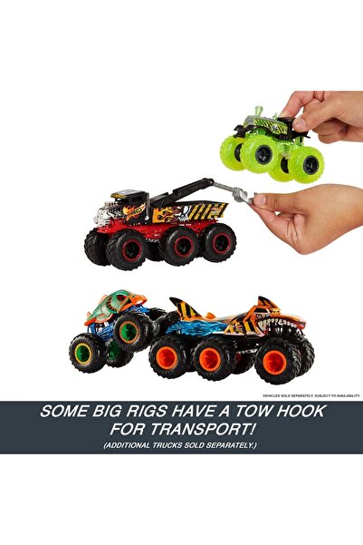 HOT WHEELS Big Rigs Monster Trucks 1:64 Scale Toy Truck with 6 Wheels (Styles may vary)