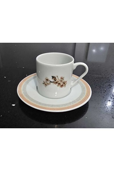 Porland Pink Flower Porcelain Pasta Coffee Serving Presentation Set for 2 People