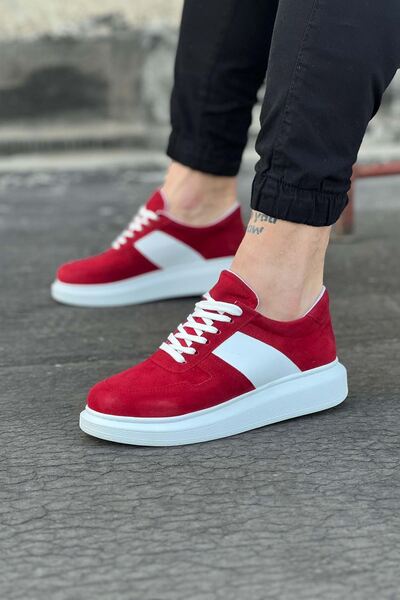 Wagoon WG011 Pantofi casual pentru bărbați din piele intoarsa rosie