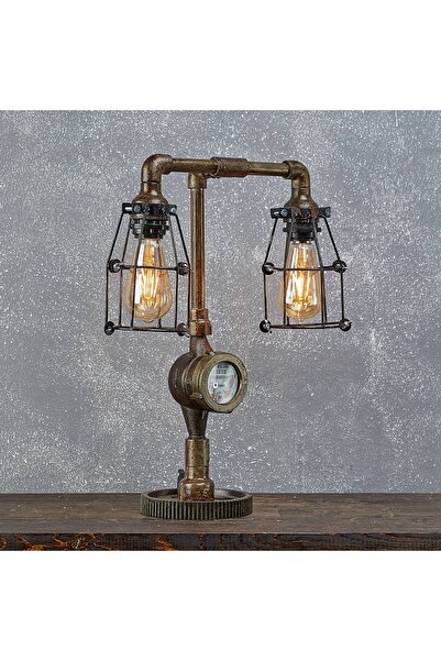 GOLDEN PIGS GoldenPigs, Lampă Mini cu Pipe B - Corp de iluminat Steampunk