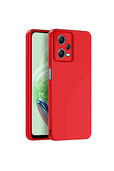 Marsilyan حافظة ريدمي نوت 12 برو 5 جي من السيليكون المخملي النانو - أحمر