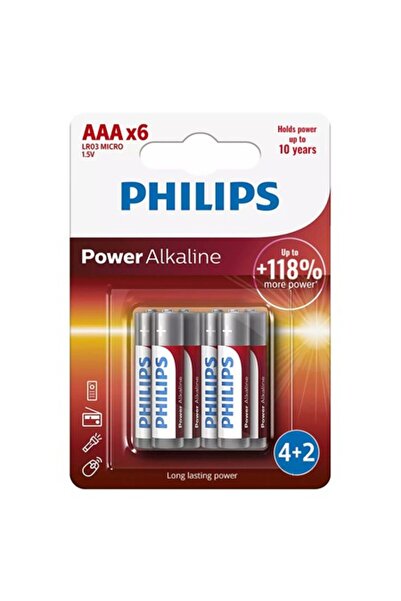 Philips AAA Alkaline Batteries - 6 pieces
