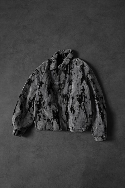 Slatra Ανδρικό μπουφάν Bomber με γκρι σχέδιο