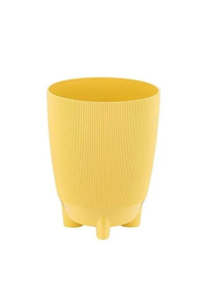Genel Markalar Sarı Renkli Ayaklı Yuvarlak Saksı 3 Lt 180x180 mm - Modern Dek...