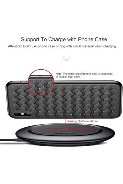Baseus UFO Slim Fast Wireless Charger | Qi Desktop Charger | Safe Charging with Ventilation, Compatible with Apple, Android, and Smartwatches