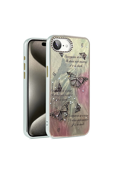 Marsilyan غطاء حماية لهاتف آيفون 16e بنمط مرآة شفرية - نمط 6