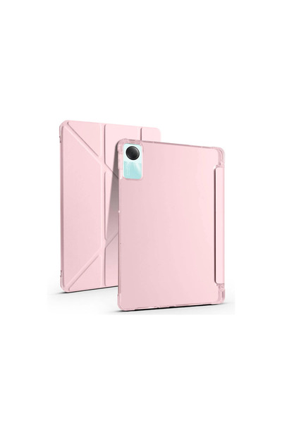 FREEDOM STOREE حافظة تابلت شاومي ريدمي باد إس إي 4 جي مع حامل قلم - ذهبي وردي