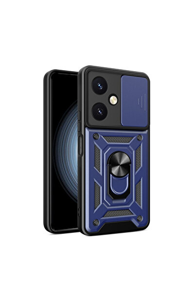 eco port Vivo Y27 Compatible Case Pars Silicone with Lens Ring - Navy Blue