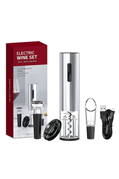 elpa EPG-240214 electric corkscrew set, rechargeable, foil cutter, aerator, stopper, 4 Ni-Mh, 3.6V