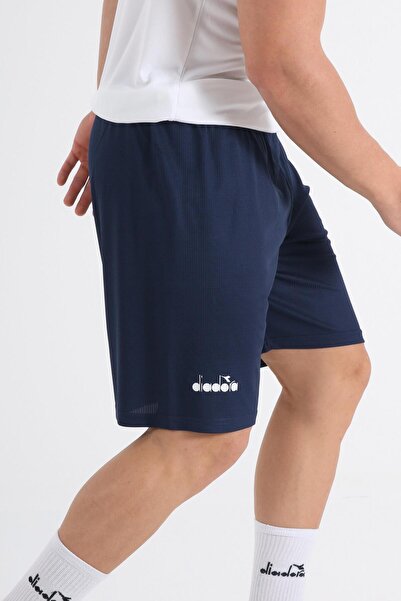 Diadora Transverse Checkered Training Shorts Dark Navy Blue
