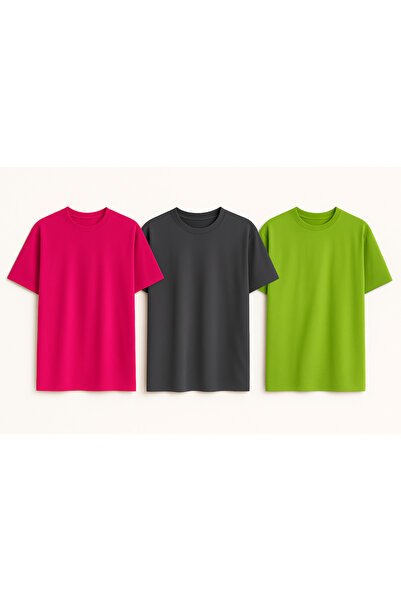 metsawear Unisex Oversized Wide Fit Basic T-Shirt 3-Pack