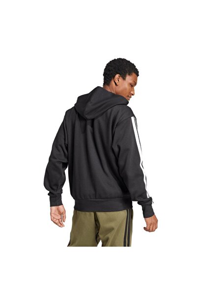 adidas Men's Black Jacket m 3S Fl Fz Hd Jd1870