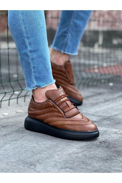 Wagoon WG094 Tan Black Men's Casual Shoes