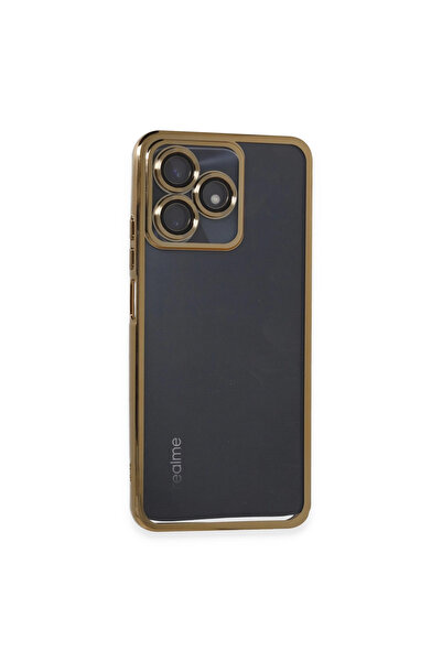 Marsilyan حافظة ريلمي C53 من السيليكون مع عدسة - ذهبي