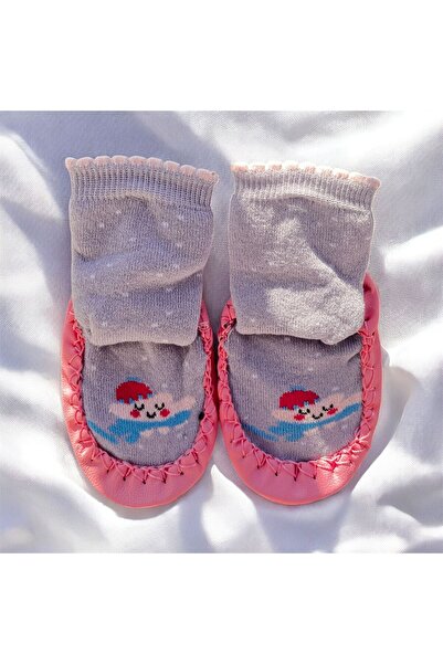 Butik Deri Tabanlı Kaymaz Havlu Çorap